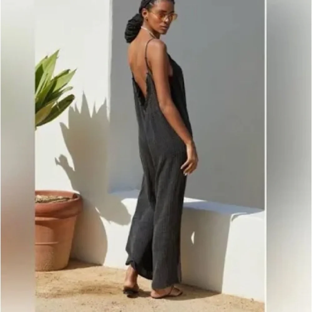 Anthropologie NEW The Malika Gauze Jumpsuit SZ S Ivory beach vacation comfy - Picture 3 of 7